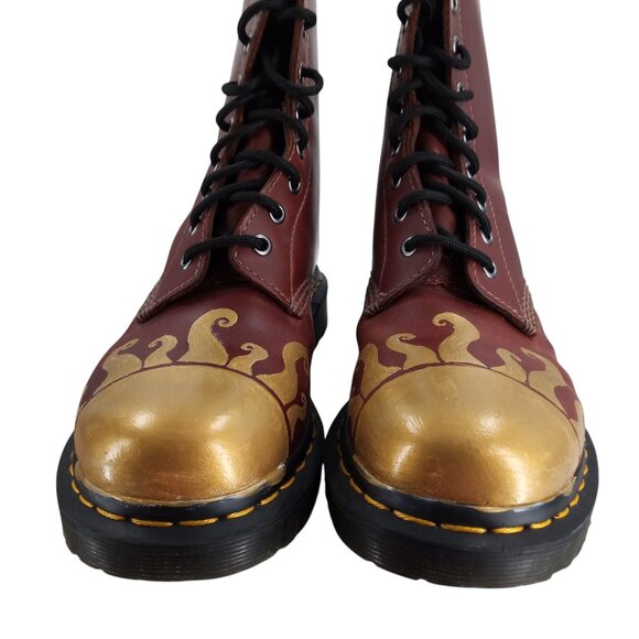 Dr Martens 1460 Serena Smooth Leather Combat Boots Size 39 US 8 Custom OOAK Sun - Picture 2 of 13